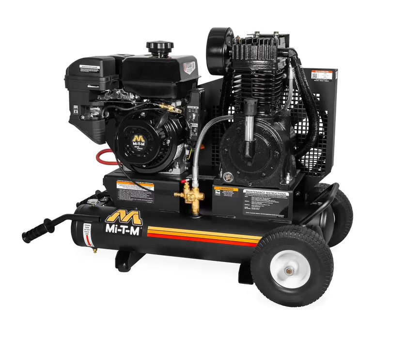 8-Gallon Industrial Two Stage Gasoline Air Compressor (Mi-T-M Engine w/ Electric Start)